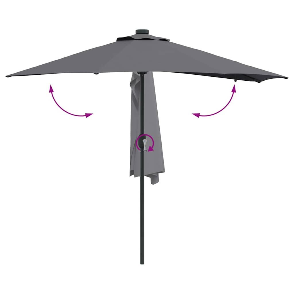 Gartenparasol Anthrazit 294 x 150 x 223 cm Stoff