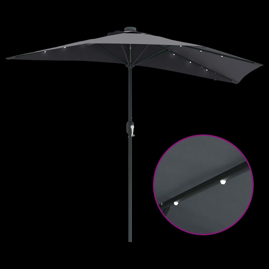 Gartenparasol Anthrazit 294 x 150 x 223 cm Stoff