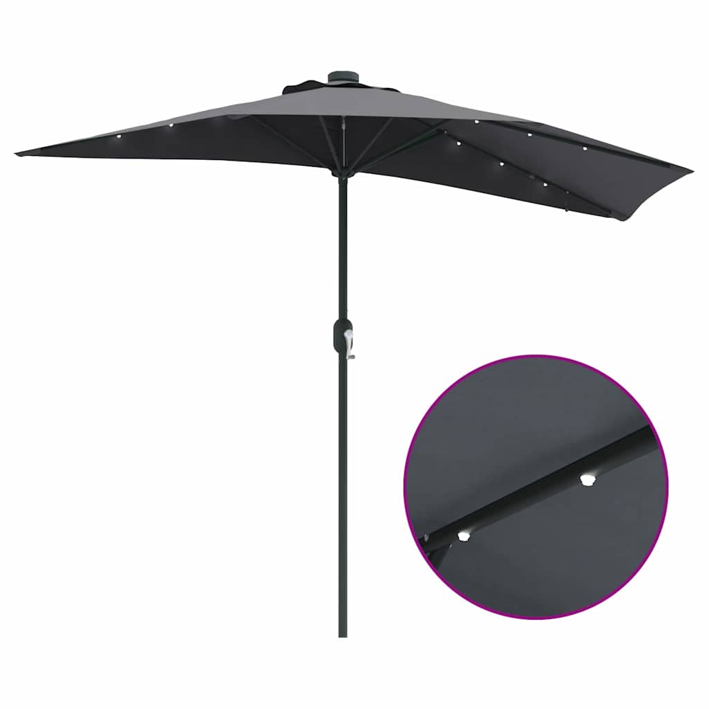 Gartenparasol Anthrazit 294 x 150 x 223 cm Stoff