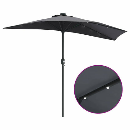 Gartenparasol Anthrazit 294 x 150 x 223 cm Stoff
