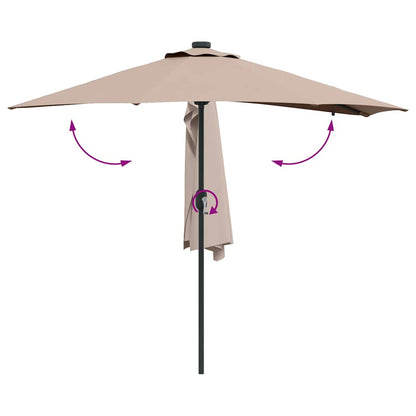 Gartenparasol Taupe 294 x 150 x 223 cm Stoff