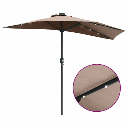 Gartenparasol Taupe 294 x 150 x 223 cm Stoff