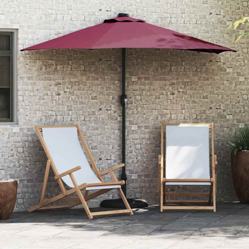 Gartenparasol Bordeauxrot 294 x 150 x 223 cm Stoff