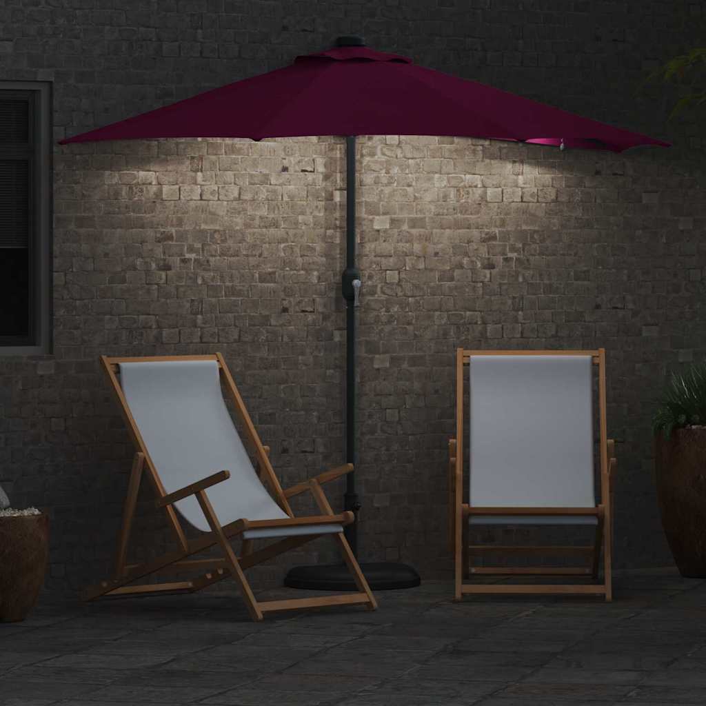 Gartenparasol Bordeauxrot 294 x 150 x 223 cm Stoff