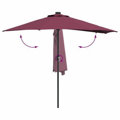 Gartenparasol Bordeauxrot 294 x 150 x 223 cm Stoff