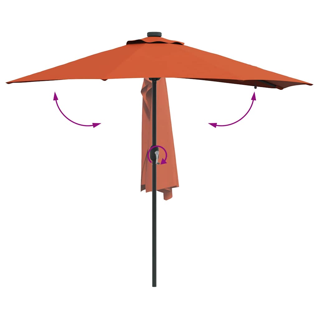 Gartenparasol Terrakotta 294 x 150 x 223 cm Stoff