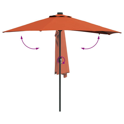 Gartenparasol Terrakotta 294 x 150 x 223 cm Stoff