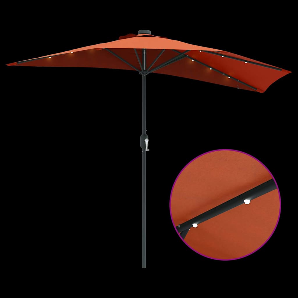 Gartenparasol Terrakotta 294 x 150 x 223 cm Stoff