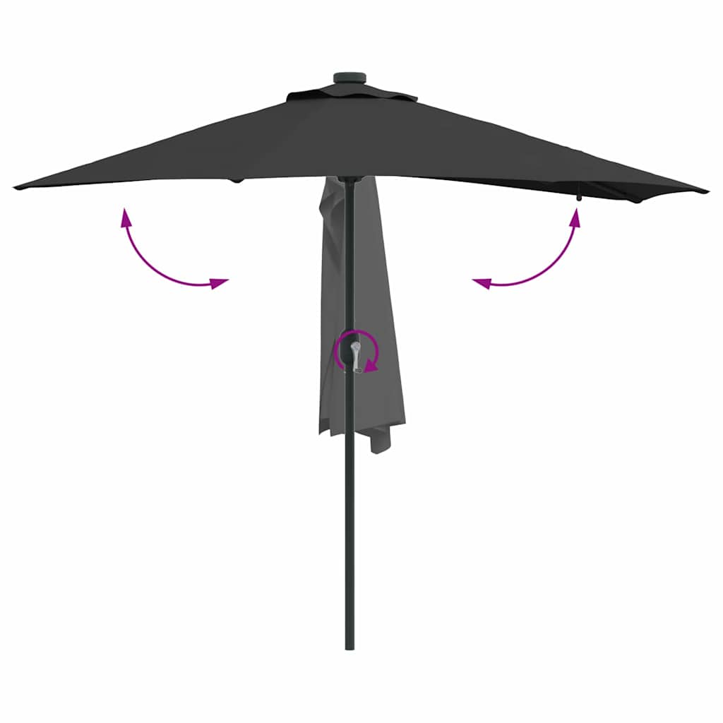 Gartenparasol Schwarz 294 x 150 x 223 cm Stoff