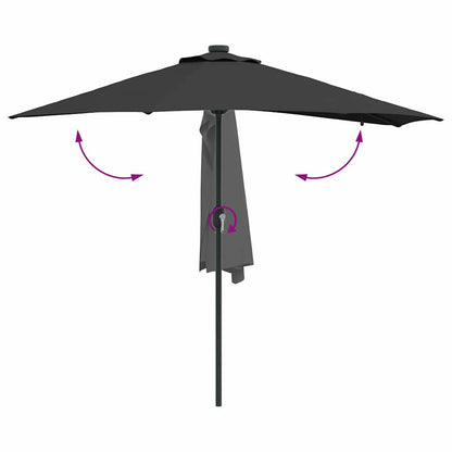 Gartenparasol Schwarz 294 x 150 x 223 cm Stoff