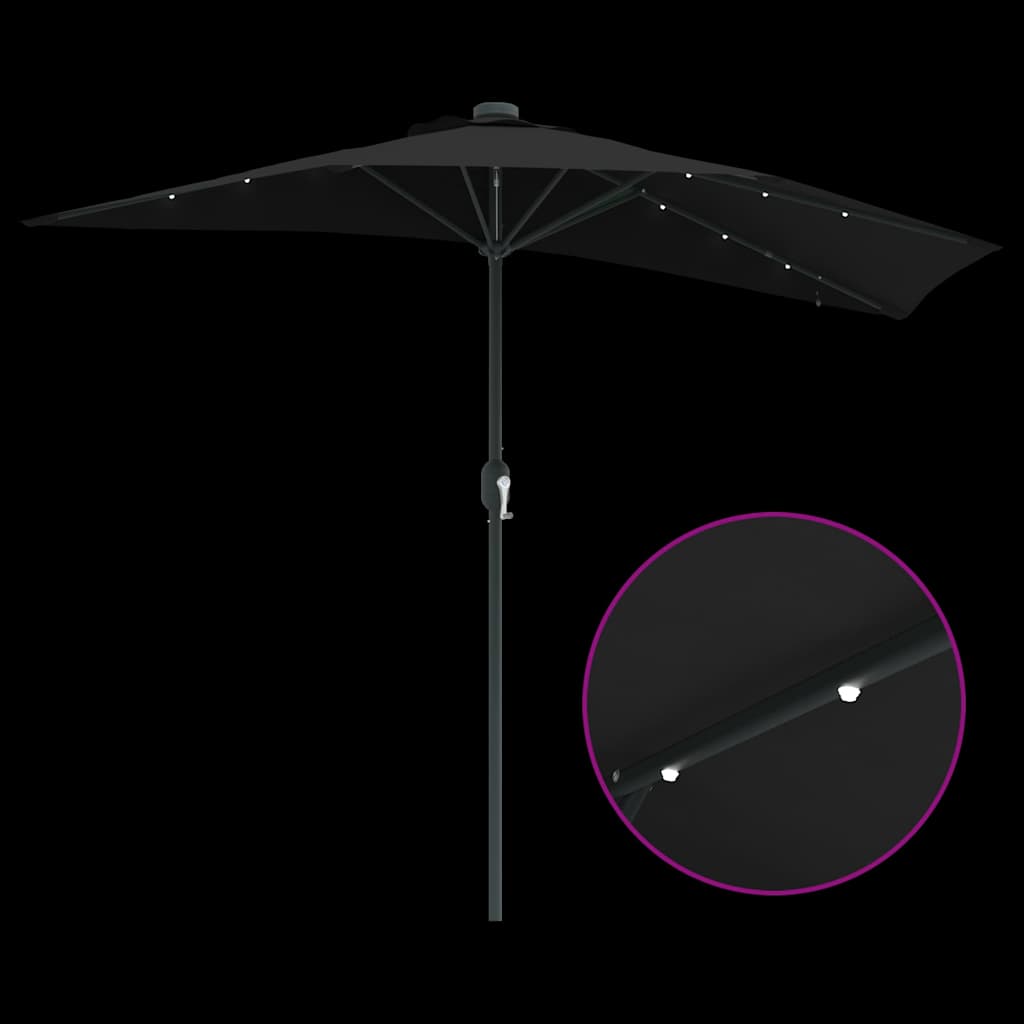 Gartenparasol Schwarz 294 x 150 x 223 cm Stoff