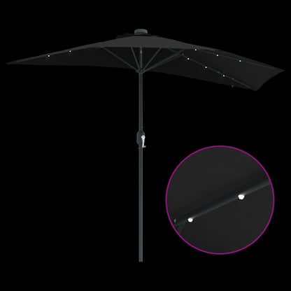 Gartenparasol Schwarz 294 x 150 x 223 cm Stoff