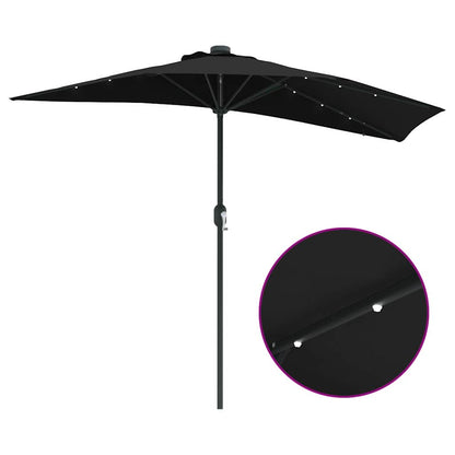 Gartenparasol Schwarz 294 x 150 x 223 cm Stoff