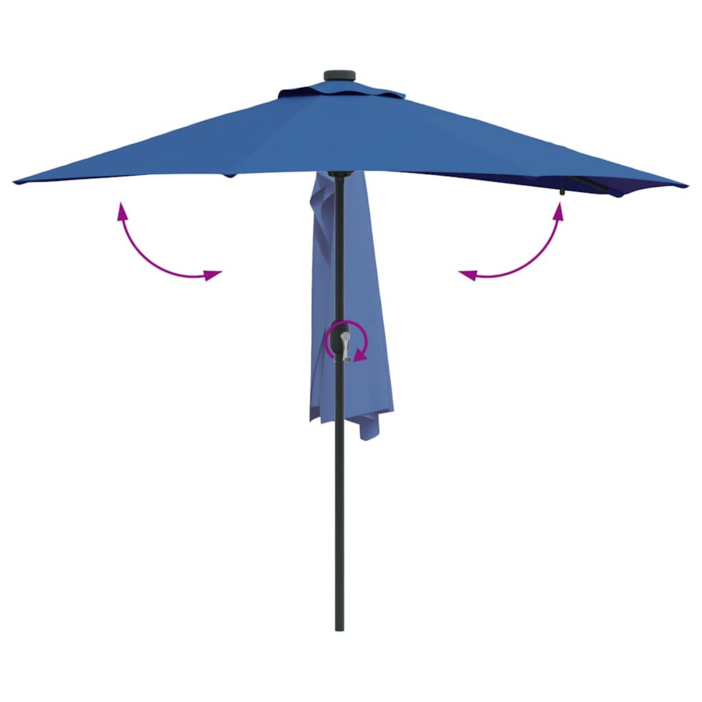 Gartenparasol Blau 294 x 150 x 223 cm Stoff