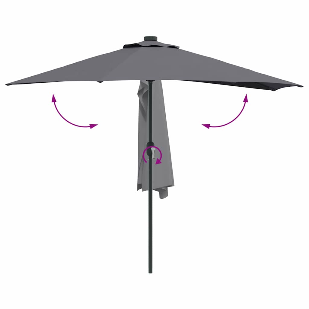 Gartenparasol Anthrazit 294 x 150 x 224 cm Stoff