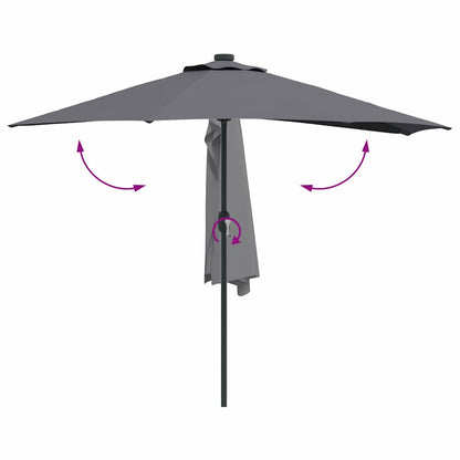 Gartenparasol Anthrazit 294 x 150 x 224 cm Stoff