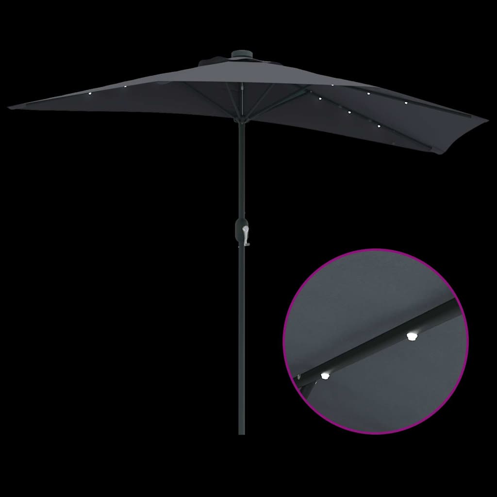 Gartenparasol Anthrazit 294 x 150 x 224 cm Stoff