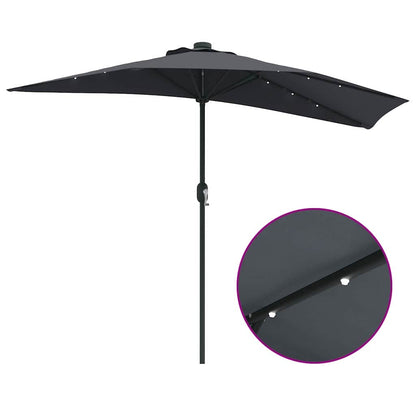 Gartenparasol Anthrazit 294 x 150 x 224 cm Stoff