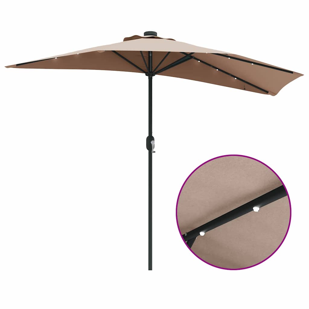 Gartenparasol Taupe 294 x 150 x 224 cm Stoff