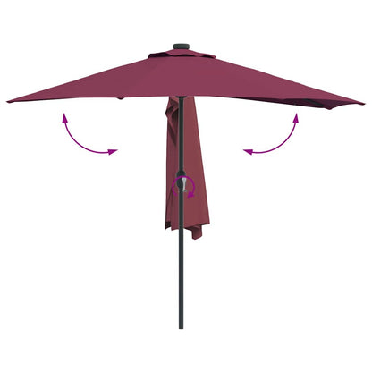 Gartenparasol Bordeauxrot 294 x 150 x 224 cm Stoff