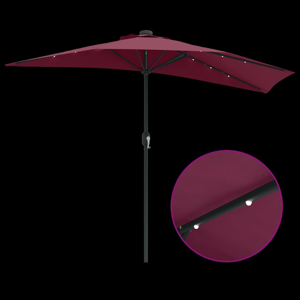 Gartenparasol Bordeauxrot 294 x 150 x 224 cm Stoff