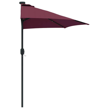 Gartenparasol Bordeauxrot 294 x 150 x 224 cm Stoff