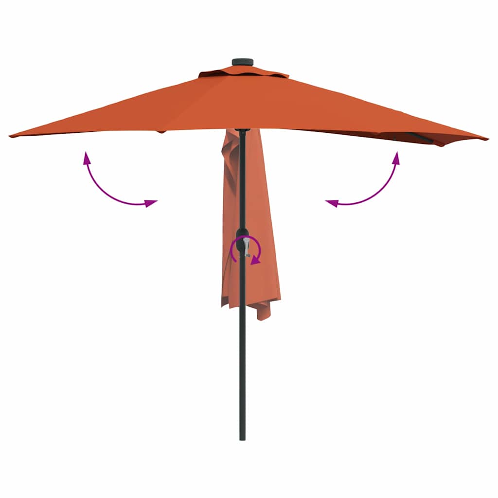 Gartenparasol Terrakotta 294 x 150 x 224 cm Stoff