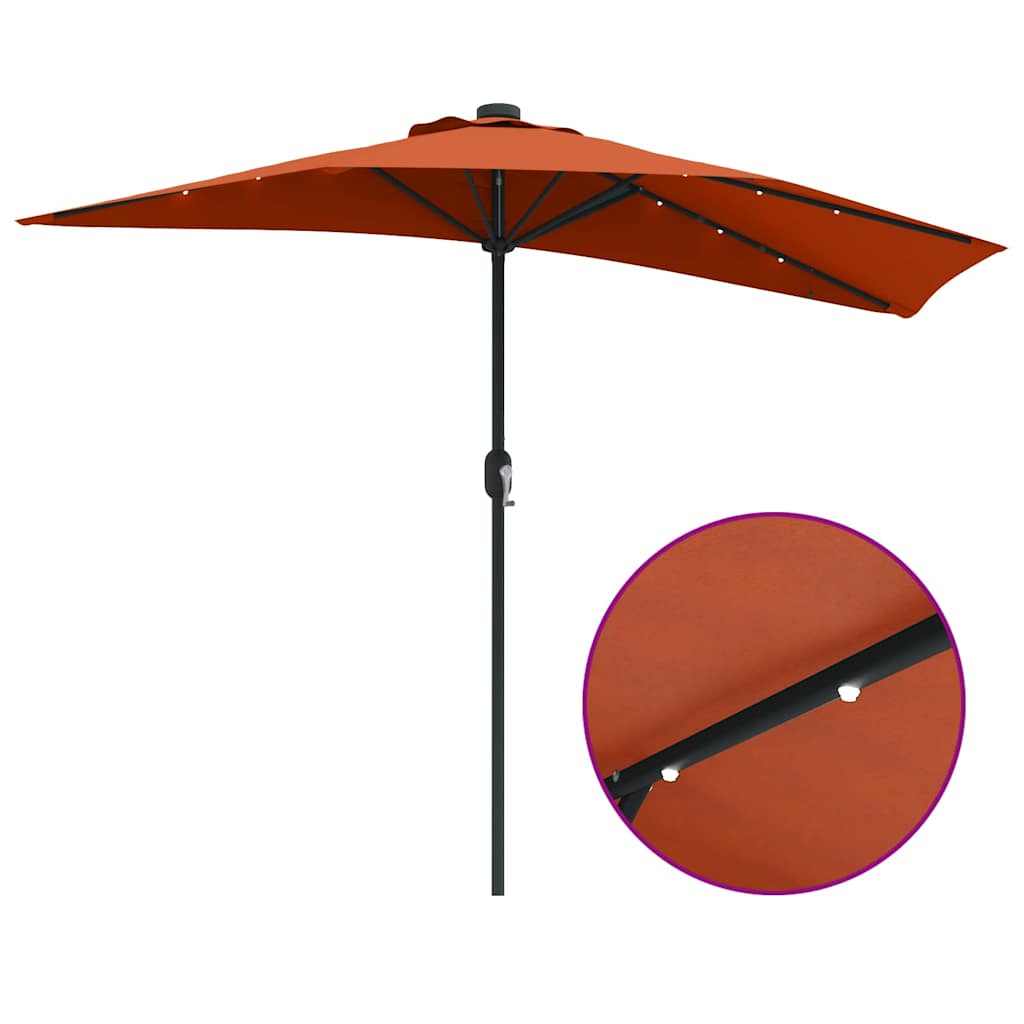 Gartenparasol Terrakotta 294 x 150 x 224 cm Stoff
