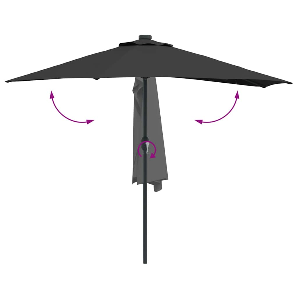 Gartenparasol Schwarz 294 x 150 x 224 cm Stoff