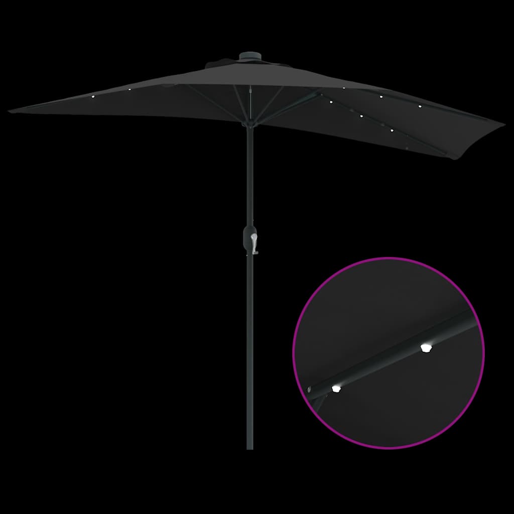 Gartenparasol Schwarz 294 x 150 x 224 cm Stoff