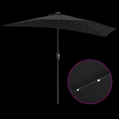 Gartenparasol Schwarz 294 x 150 x 224 cm Stoff