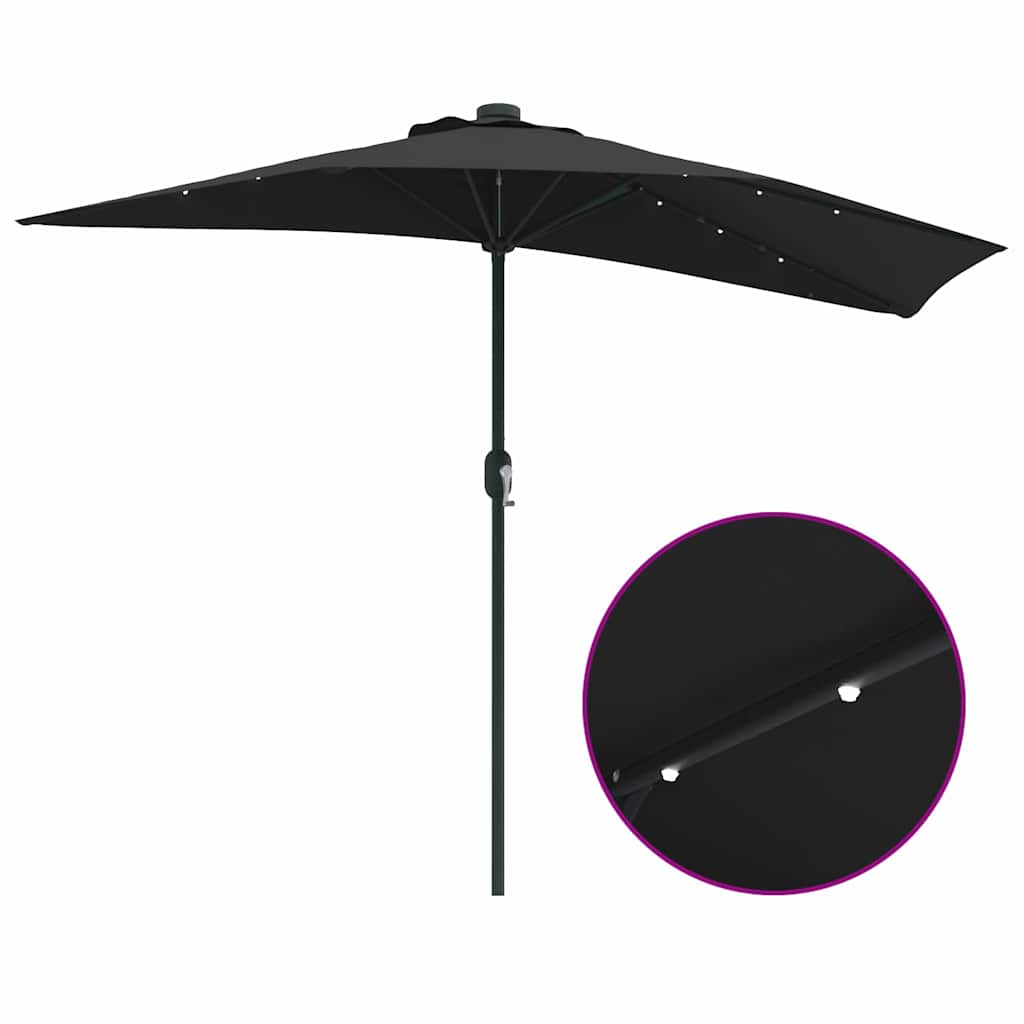 Gartenparasol Schwarz 294 x 150 x 224 cm Stoff