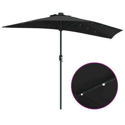 Gartenparasol Schwarz 294 x 150 x 224 cm Stoff