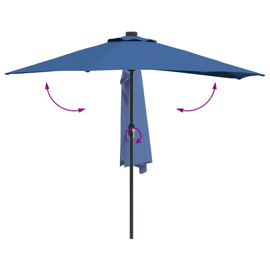 Gartenparasol Azurblau 294 x 150 x 224 cm Stoff