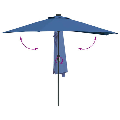Gartenparasol Azurblau 294 x 150 x 224 cm Stoff