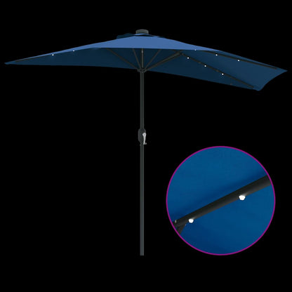 Gartenparasol Azurblau 294 x 150 x 224 cm Stoff