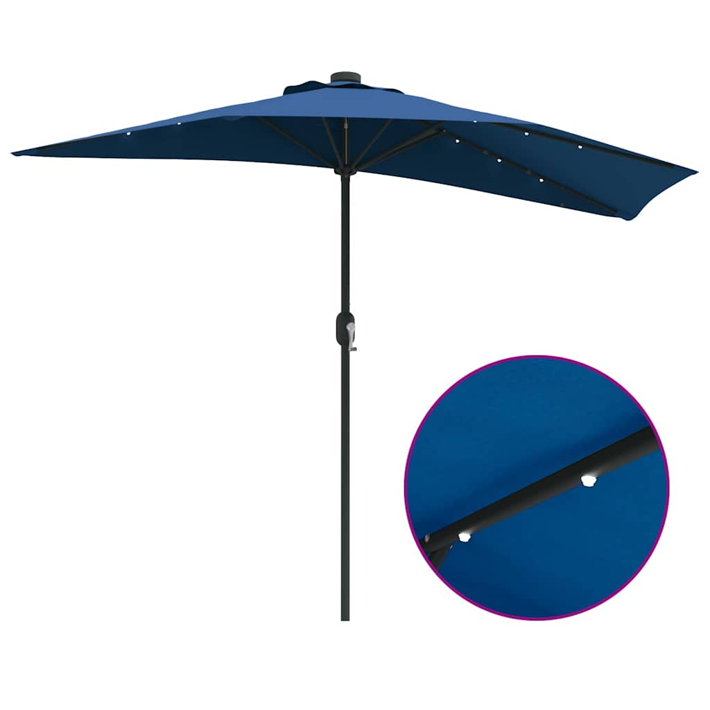 Gartenparasol Azurblau 294 x 150 x 224 cm Stoff