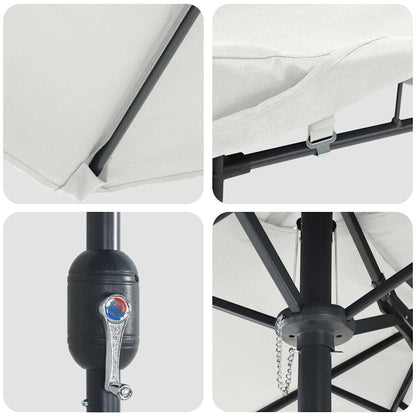 Gartenparasol Sand 385 x 209 x 244 cm Stoff