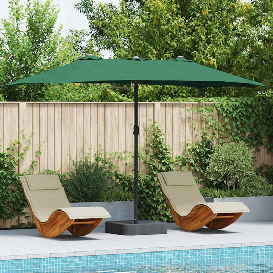 Gartenparasol Grün 385 x 209 x 244 cm Stoff