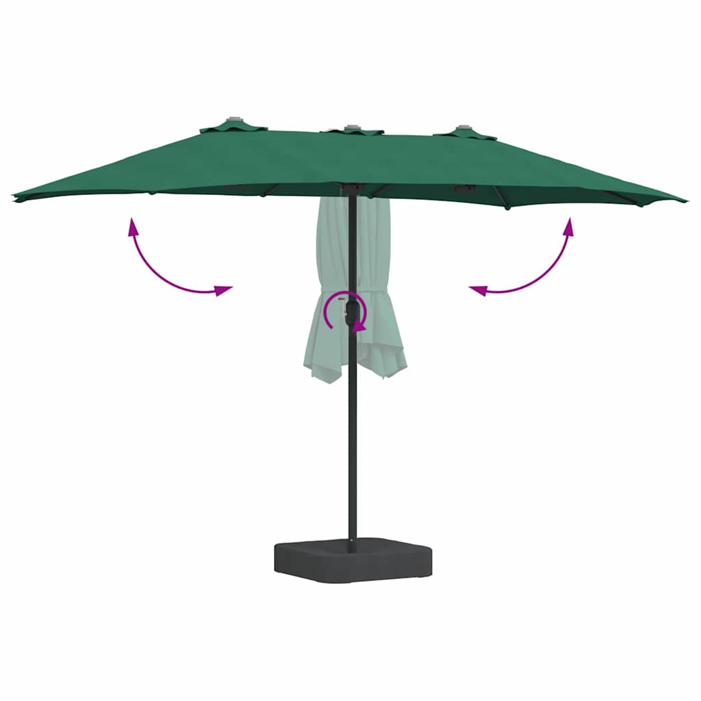 Gartenparasol Grün 385 x 209 x 244 cm Stoff