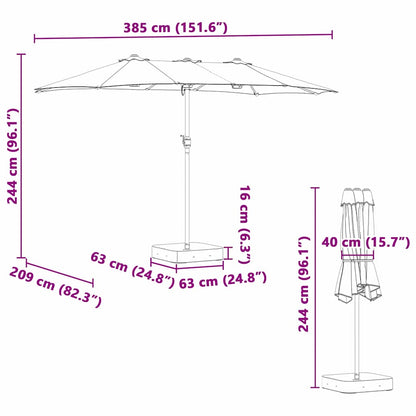 Gartenparasol Grün 385 x 209 x 244 cm Stoff