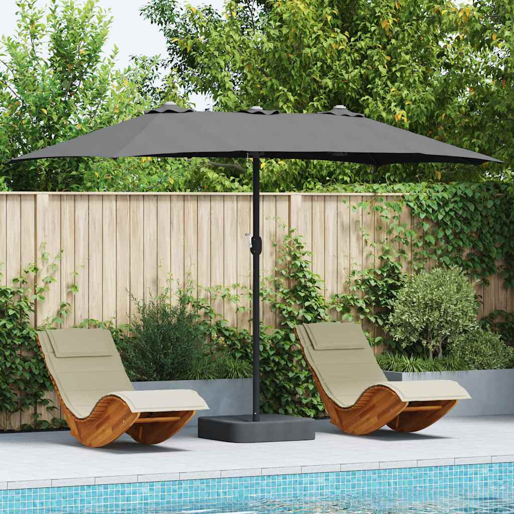Gartenparasol Anthrazit 385 x 209 x 244 cm Stoff
