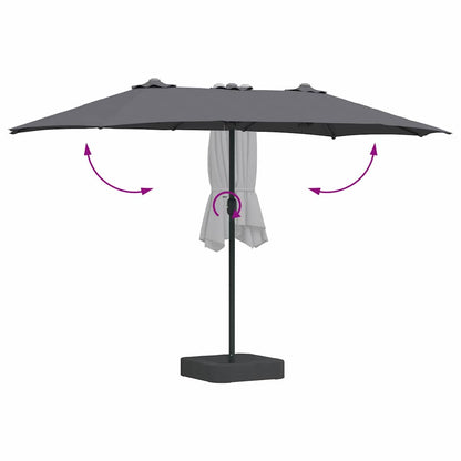 Gartenparasol Anthrazit 385 x 209 x 244 cm Stoff