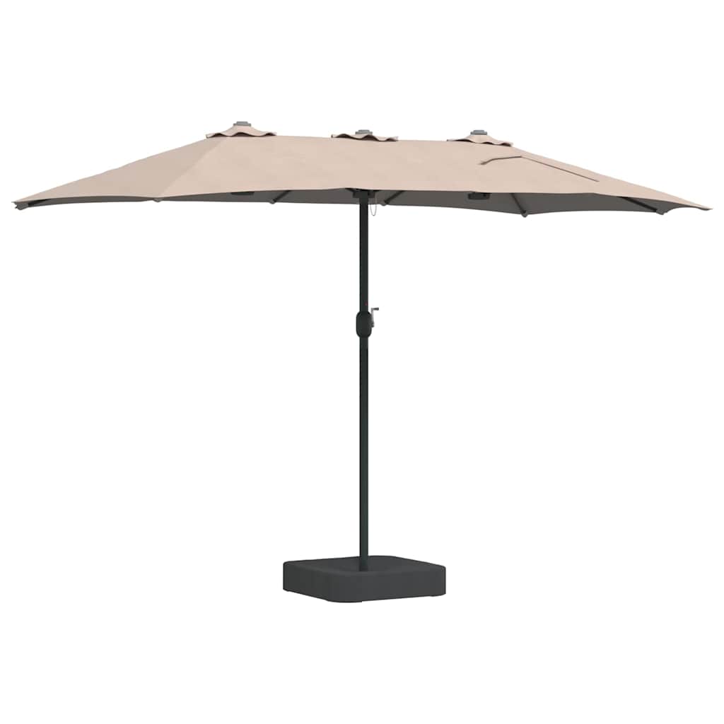 Gartenparasol Taupe 385 x 209 x 244 cm Stoff
