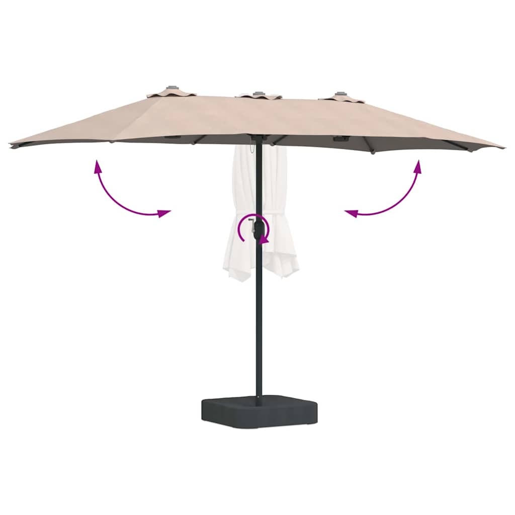 Gartenparasol Taupe 385 x 209 x 244 cm Stoff