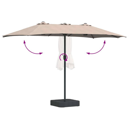 Gartenparasol Taupe 385 x 209 x 244 cm Stoff