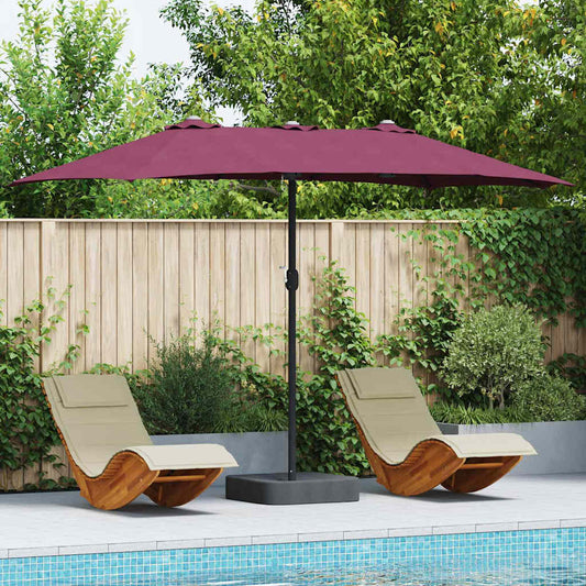 Gartenparasol Bordeauxrot 385 x 209 x 244 cm Stoff