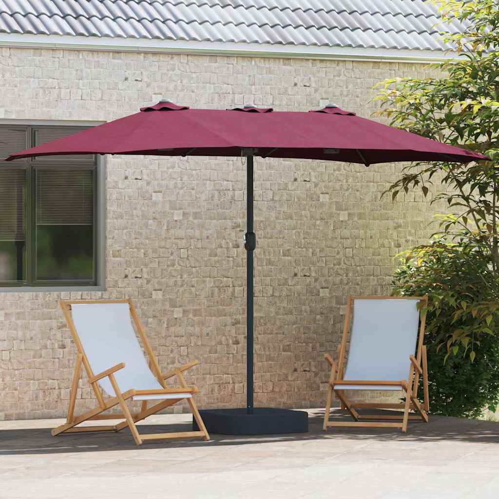 Gartenparasol Bordeauxrot 385 x 209 x 244 cm Stoff