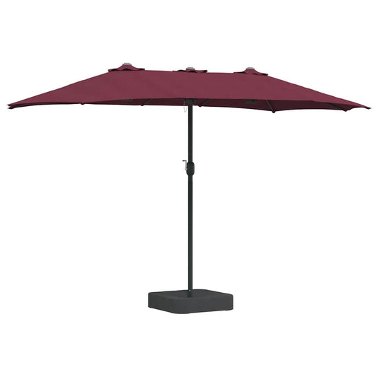 Gartenparasol Bordeauxrot 385 x 209 x 244 cm Stoff