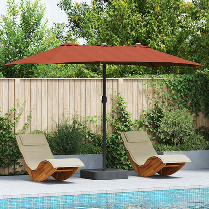 Gartenparasol Terrakotta 385 x 209 x 244 cm Stoff